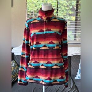 Outback Trading Company Ladies Delaney Sunset Henley Pullover Size Medium.